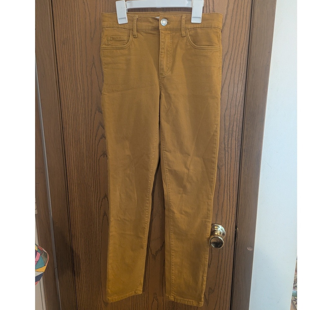 LOFT Mustard Yellow Skinny Pants Ochre Stretch Cotton Color Pop Size 0/25